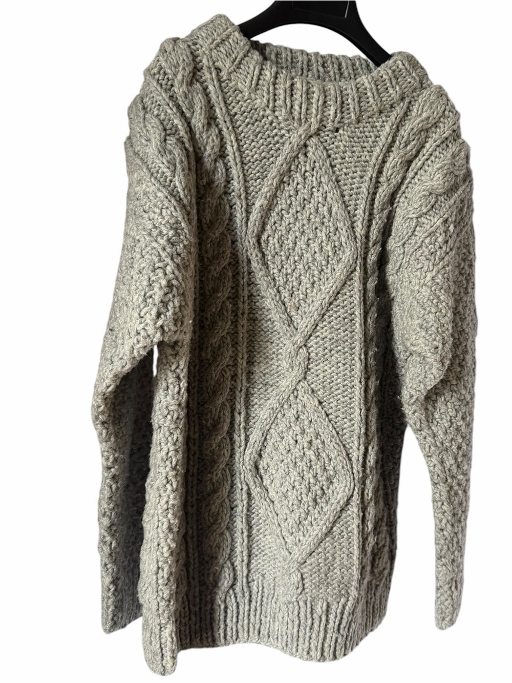 Tuparina Gray 100% Wool Handmade Hand-Wash Sweater Hand Woven